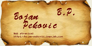 Bojan Peković vizit kartica